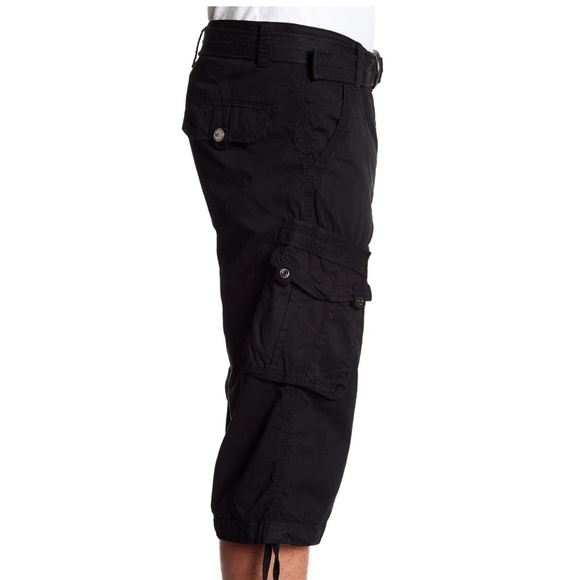 X-Ray Jeans Men's Belted 18" Long Cargo Shorts With Draw Cord - Picture 3 of 16